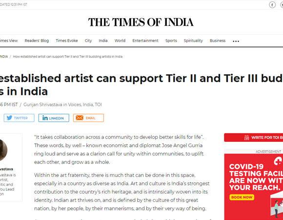 How established artist can support Tier II and Tier III budding artists in India