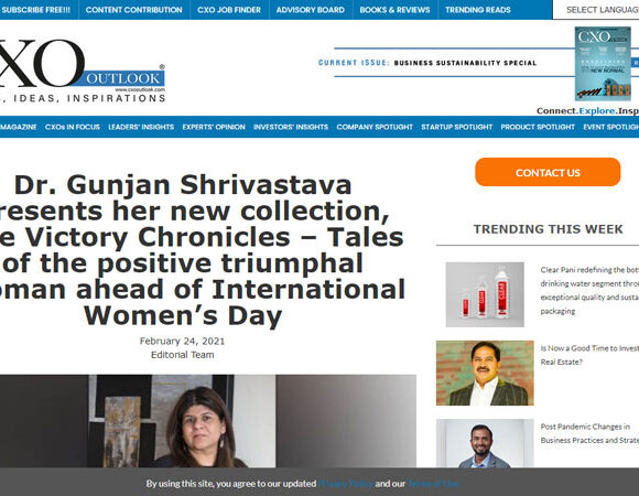 Dr. Gunjan Shrivastava presents her new collection, The Victory Chronicles – Tales of the positive triumphal woman ahead of International Women’s Day